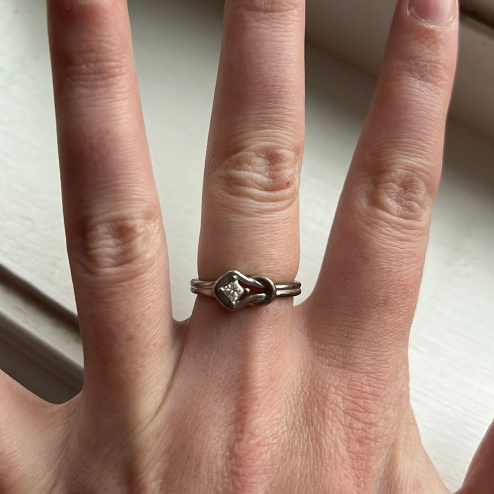 Diamond knot ring size 7
